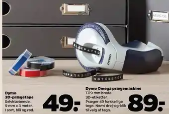 Dymo 3d-prægetape eller prægemaskine