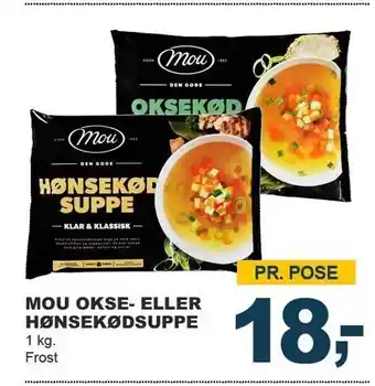 Let-Køb Mou okse eller hønsekødssuppe tilbud
