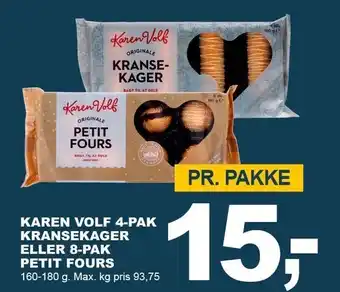Karen volf 4-pak kransekager eller 8-pak petit fours