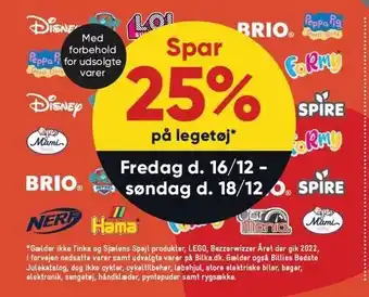 Bilka Spar 25% på legetøj tilbud