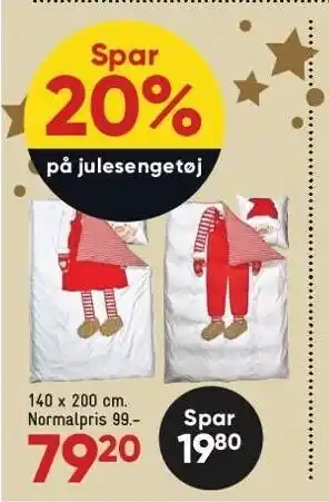 Bilka Spar 20% på julesengetøj tilbud