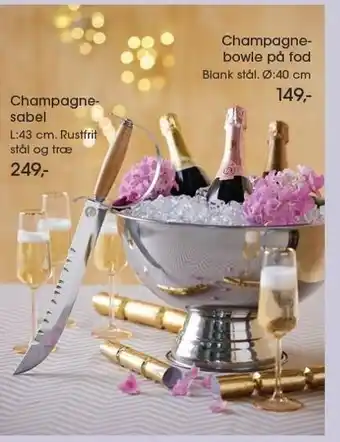 Champagnesabel el. -bowle på fod