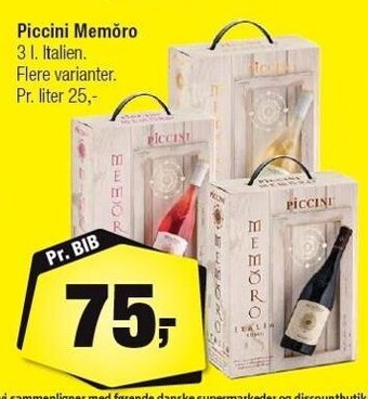 Calle Piccini memõro tilbud