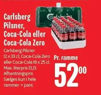 Min Købmand Carlsberg pilsner, coca-cola el. coca-cola zero tilbud