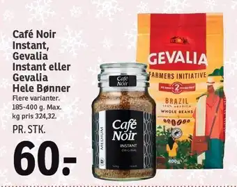 Café noir instant, gevalia instant el. gevalia hele bønner