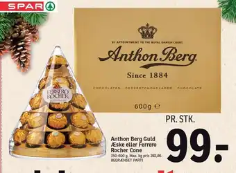 SPAR Anthon berg guldæske eller ferrero rocher cone tilbud