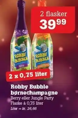 Robby bubble børnechampagne 2 flasker