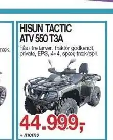 Fritidsmarkedet Hisun tactic atv 550 t3a tilbud