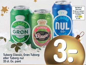 REMA 1000 Tuborg classic, grøn tuborg el. tuborg nul tilbud
