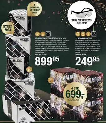 Land & Fritid Powerblock batteri sortiment, 4 dele el. 25 skuds aa-batteri tilbud