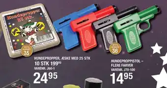 Land & Fritid Hundepropper, æske med 25 skud el. hundeproppistol - flere farver tilbud