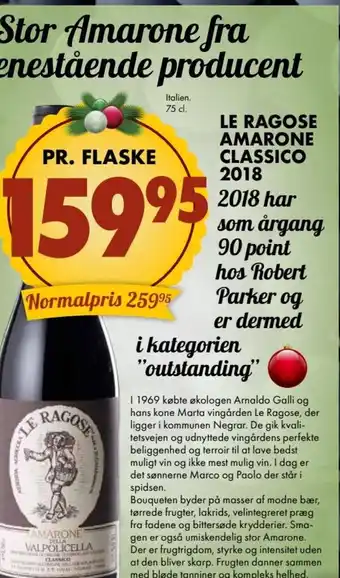 Liva-Stormarked Le Ragose Amarone 2018 tilbud