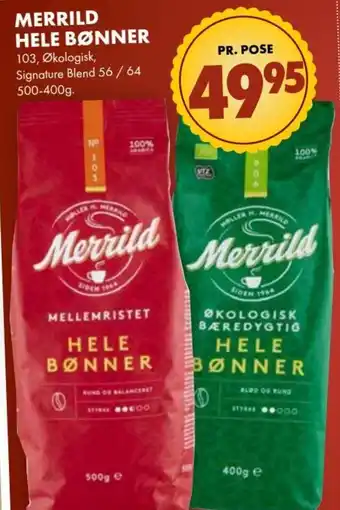 Liva-Stormarked Merrild hele Bønner tilbud