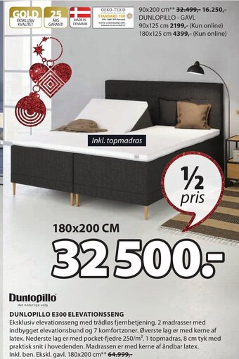 JYSK Dunlopillo E300 Elevationsseng tilbud