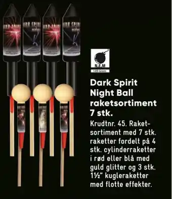 Bilka Dark Spirit Night Ball Raketsortiment 7 stk tilbud