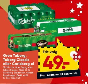 Bilka Grøn Tuborg, Tuborg Classic Eller Carlsberg øl tilbud