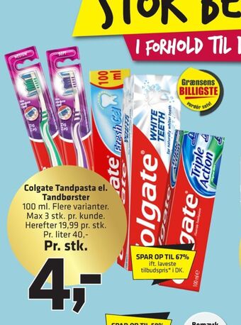Fleggaard Colgate tandpasta tilbud