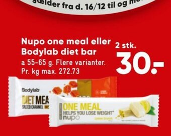 Bilka Nupo One Meal eller Bodylab diet bar tilbud