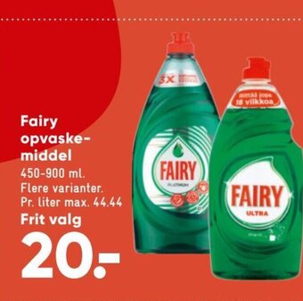 Bilka Fairy opvaskemiddel tilbud