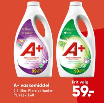 Bilka A+ vaskemiddel-flydende tilbud
