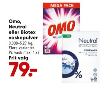 Bilka Neutral vaskepulver tilbud