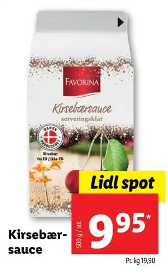 Lidl Favorina kirsebærsauce tilbud