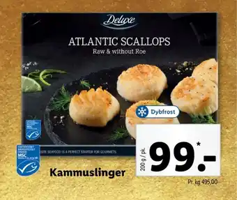 Lidl Deluxe kammuslinger tilbud