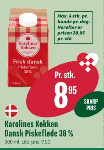 Min Købmand Karolines piskefløde 38% tilbud