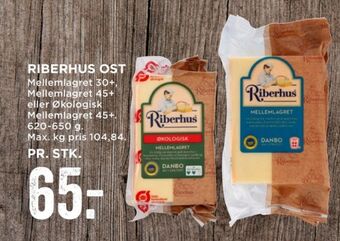 MENY Riberhus skæreost danbo mellemlagret 45+ tilbud