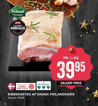 MENY Friland frilandsgris ribbensteg tilbud