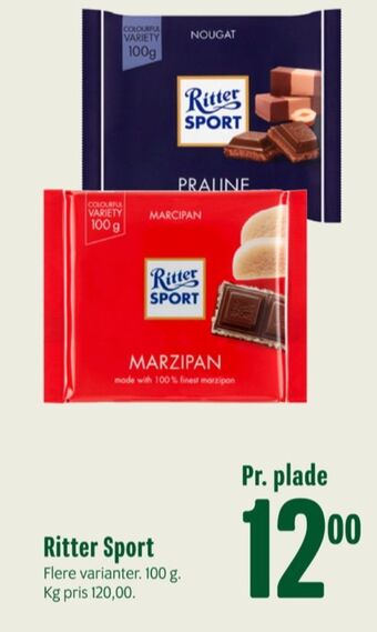 Min Købmand Ritter sport chokoladeplade praline tilbud