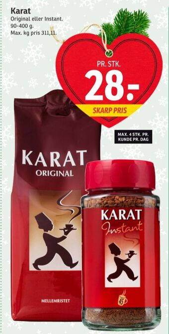 SPAR Karat instant kaffe tilbud