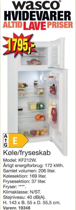 Harald Nyborg Wasco køle/fryseskab tilbud