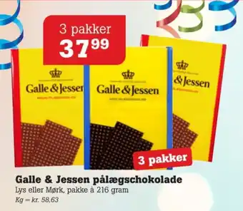 Galle & jessen pålægschokolade mælk
