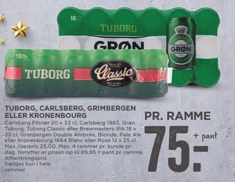 MENY Tuborg, carlsberg, grimbergen el. kronenbourg tilbud