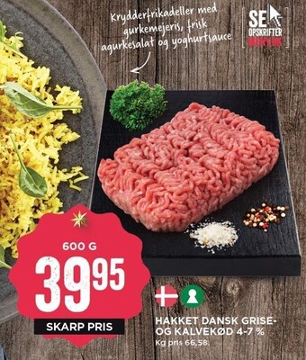 MENY Hakket dansk grise- og kalvekød 4-7% tilbud