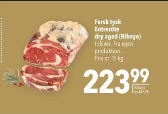 Citti Fersk tysk entrecôte dry aged (ribeye) tilbud