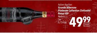 Citti Grande alberone platinum collection zinfandel rosso igp tilbud