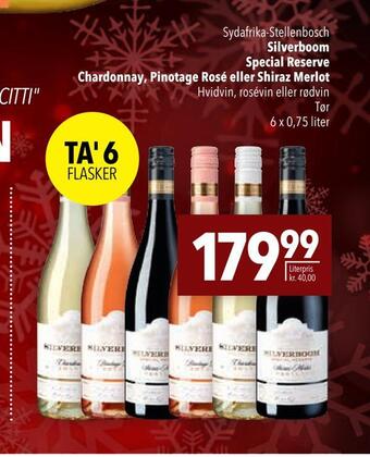 Citti Silverboom special reserve chardonnay, pinotage rosé eller shiraz merlot tilbud