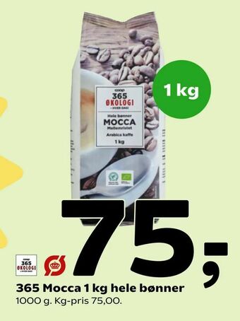 Coop 365 365 Mocca 1 kg hele bønner tilbud