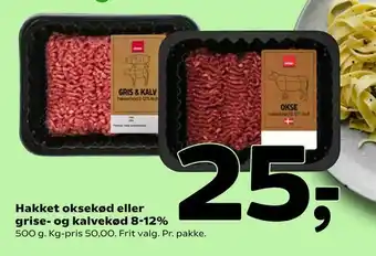 Coop 365 Hakket oksekød eller grise- og kalvekød 8-12% tilbud