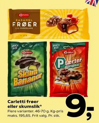 Coop 365 Carletti frøer eller skumslik tilbud