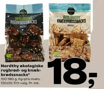 Coop 365 Nordthy økologiske rugbrød- og knækbrødssnacks tilbud