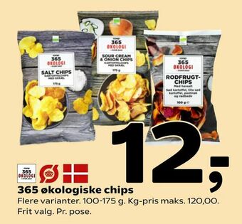 Coop 365 365 økologiske chips tilbud