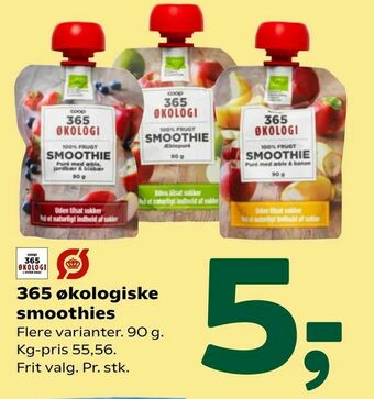 Coop 365 365 økologiske smoothies tilbud