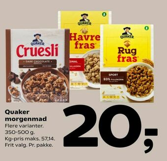 Coop 365 Quaker morgenmad tilbud