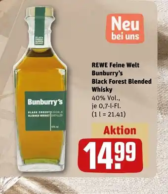 REWE DE rewe Feine Welt Bunburry's Black Forest Blended Whisky tilbud