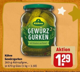 REWE DE Kühne Gewürzgurken tilbud