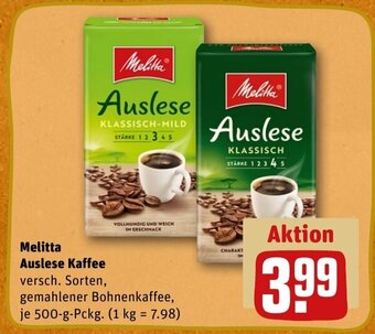 REWE DE Melitta Auslese Kaffee tilbud