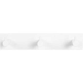 Knagerække, 3 knager, hvid, home>it, 20x4x4 cm